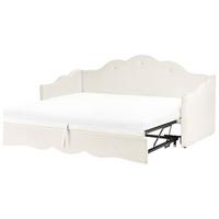 AUSZIEHBETT Samtstoff 90/200 cm Hellbeige Lorette - Beige, Textil (90/200cm) - Beliani