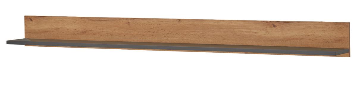 WOHNWAND Evoke Eiche, grau, Set 5-teilig mit XXL TV-Board, 340 cm - Eichefarben/Grau, Holz/Holzwerkstoff (340/180/30cm) - Furn.Design