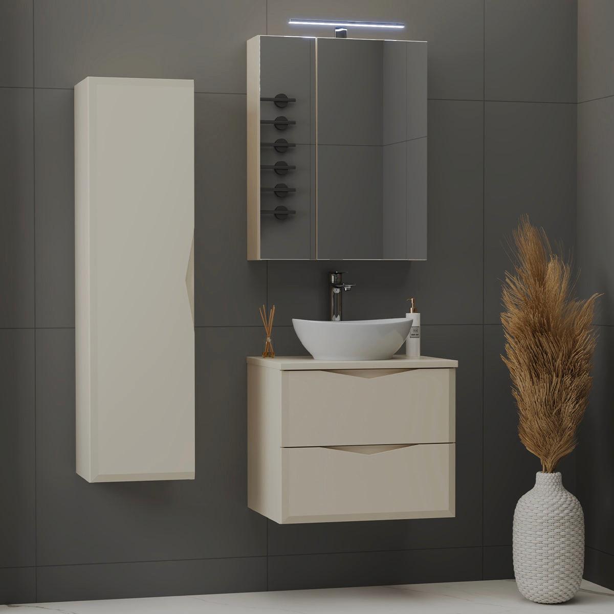 WASCHTISCHUNTERSCHRANK 60cm Ellie Kaschmir - Beige, Holzwerkstoff (60/50/45.8cm) - Petits-meubles