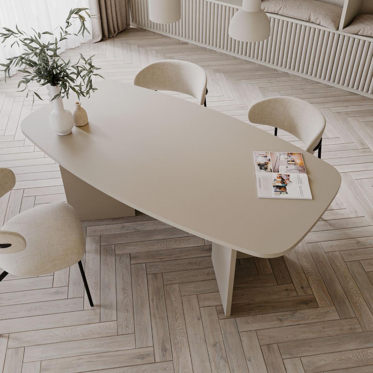 ESSTISCH PIANO Kaschmirgrau 190x100 cm - Taupe, Holzwerkstoff (100/190/74.5cm) - Selsey
