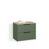 KOMMODE Piave Grün 60 x 50 cm mit 2 Schubladen - Grün, Holzwerkstoff (60/50/40cm) - Livinity®