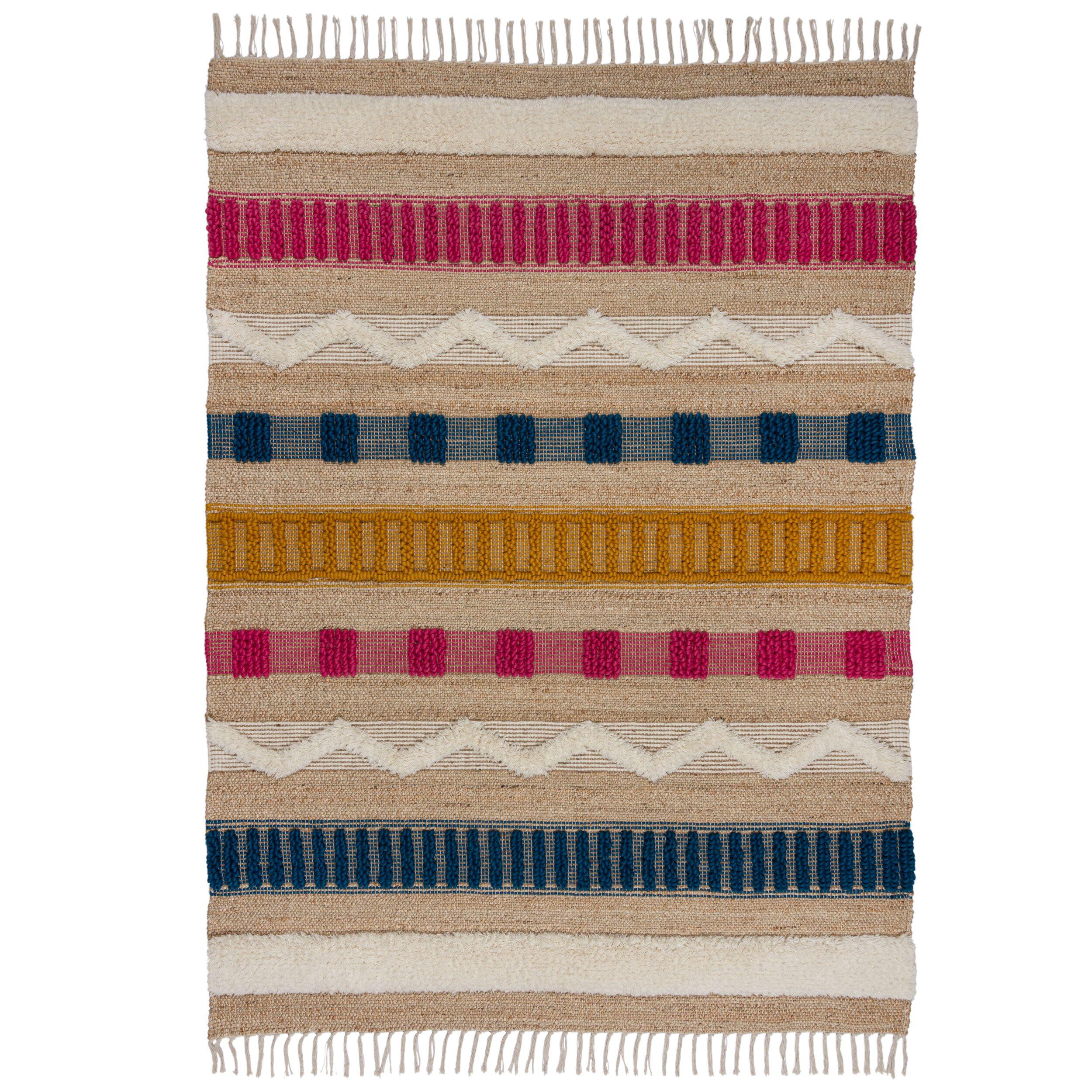 TEPPICH aus Jute handgewebt WHARFE in Bunt, geometrisch, 160 x 230 cm - Multicolor, Textil (230/160cm) - KADIMA DESIGN