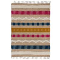 JUTETEPPICH handgewebt mit Fransen WHARFE, im Ethno-Stil, Bunt, 160 x 230 cm - Multicolor, Textil (230/160cm) - KADIMA DESIGN