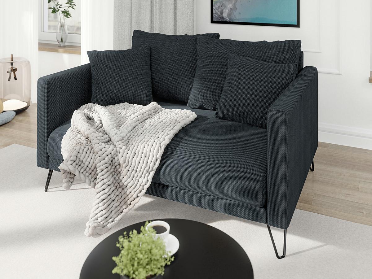 2-SITZER-SOFA Harmony Graphit Chenille - Graphitfarben/Schwarz, Holz/Textil (140/85/100cm) - S-Style Möbel