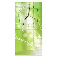 WANDUHR aus Glas 30x60 cm - Muster - Grün, Glas (30/60/0.4cm) - TULUP