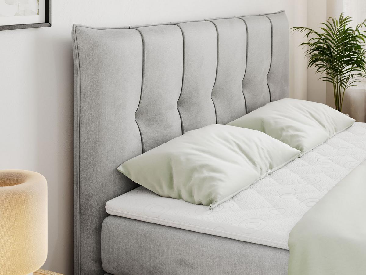 BOXSPRINGBETT PREMIUM 11 KING 120/200 Hellgrau Velvet - H4 - Hellgrau, Holz/Textil (120/200cm) - MKS
