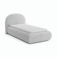 POLSTERBETT Motti 90x200, Einzelbett mit Bettkasten und Schaumstoffmatratze 10 cm, Hellgrau - Hellgrau, Holzwerkstoff (90/200cm) - Beautysofa