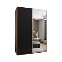 SCHWEBETÜRENSCHRANK 245,5/170/64 2-türig - Silberfarben/Schwarz, Holz/Metall (170/245/64cm) - Abiks Möbel