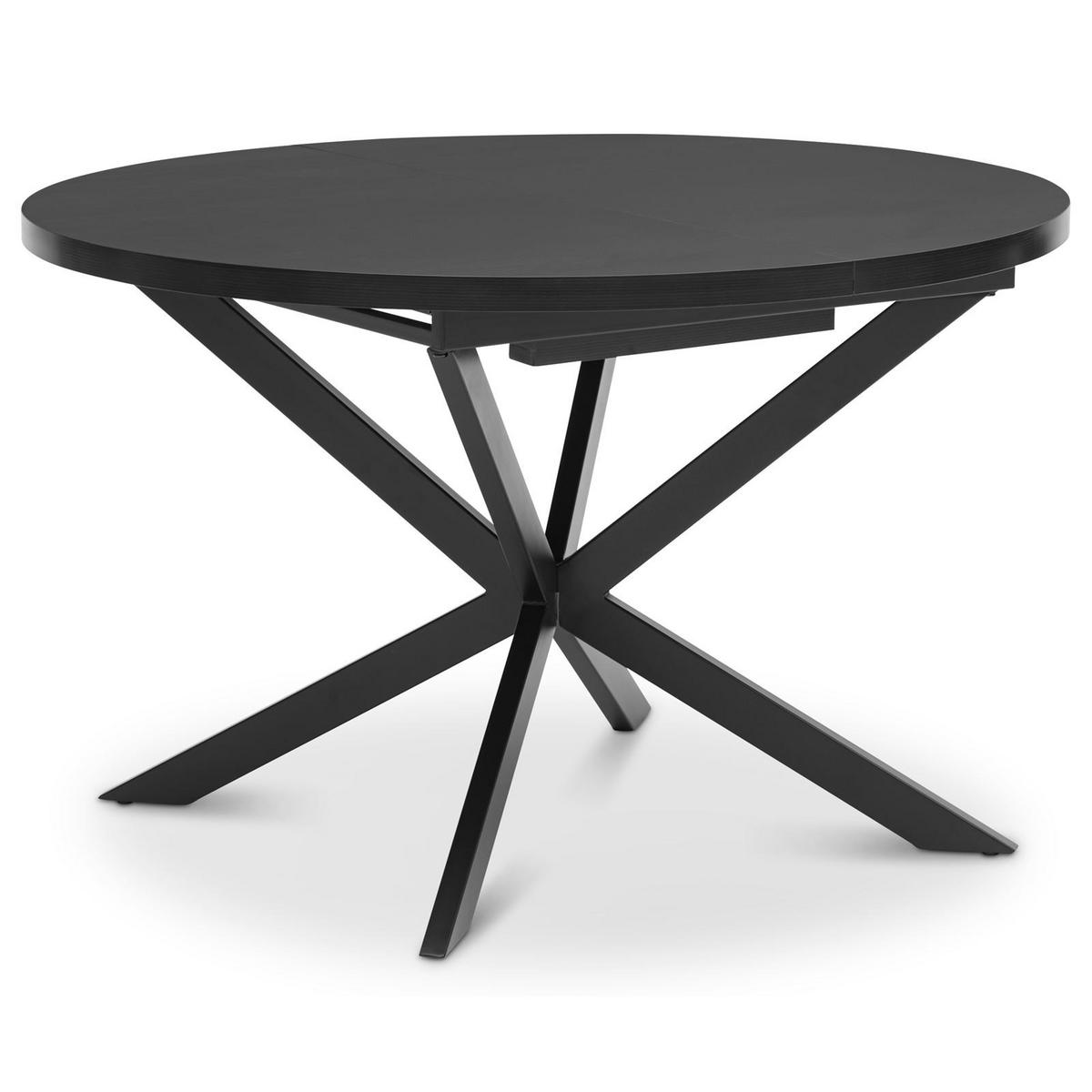 ESSGRUPPE CHESTER/VANORA 5er Set schwarz - Schwarz, Holzwerkstoff/Metall - IDIMEX
