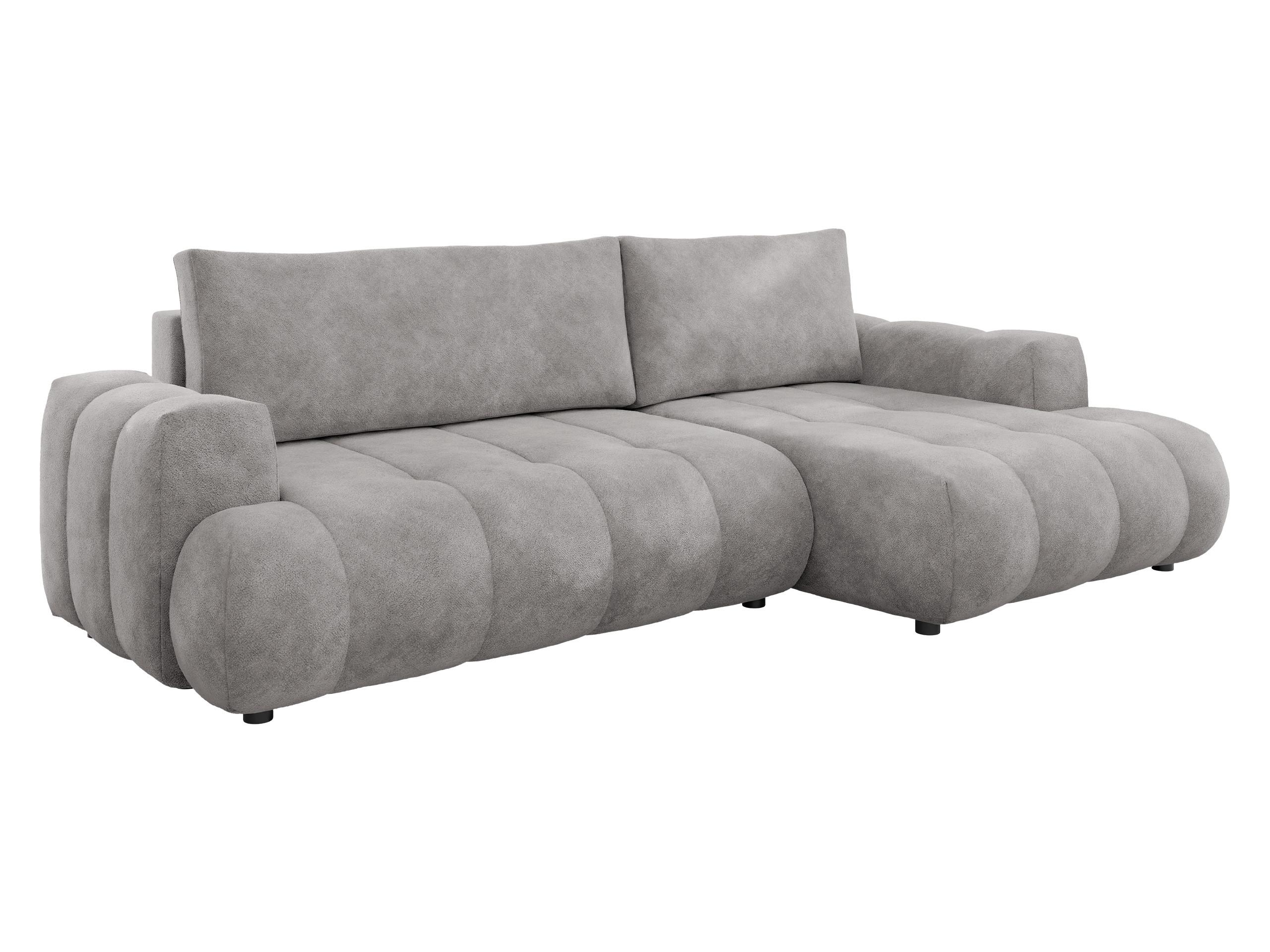 ECKSOFA Haiti, Seite: Rechts 2R+LC - Hellgrau/Schwarz, Holz/Textil (156/276cm) - MIRJAN24