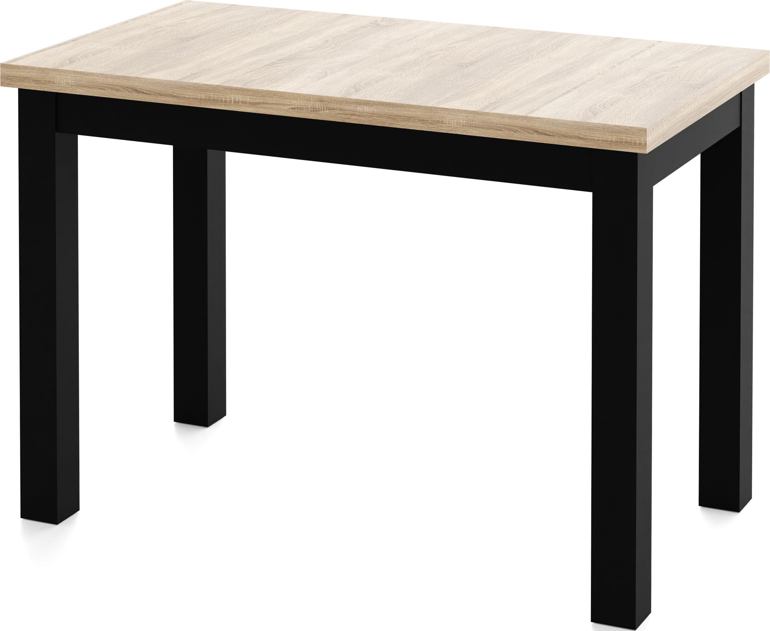 ESSTISCH Arden rechteckig, Eiche Hell Braun 100/60/73 cm - Schwarz/Sonoma Eiche, Holz/Holzwerkstoff (60/100/73cm) - WFL GROUP
