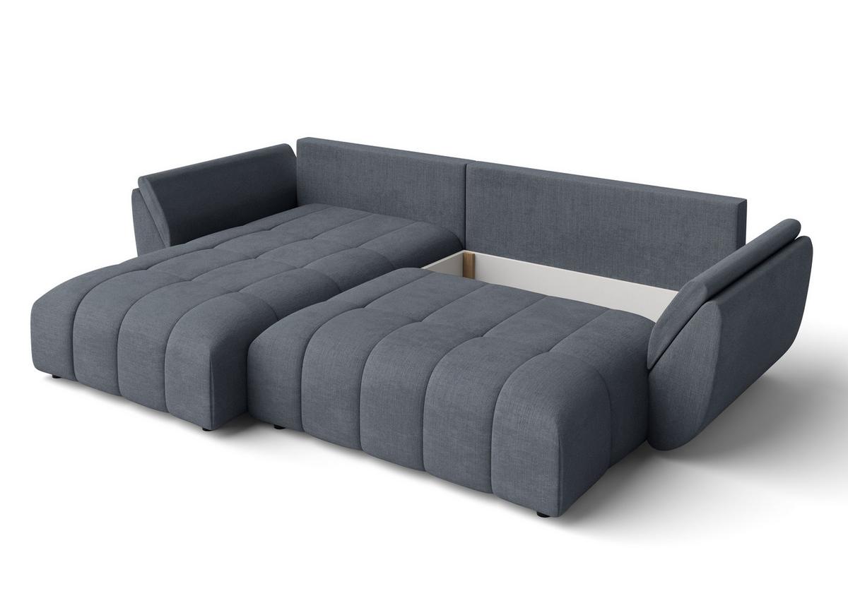 ECKSOFA L Form Verciani Grau 280/190/91 cm mit Schlaffunktion - Schwarz/Grau, Kunststoff/Textil (280/190cm) - AX Living
