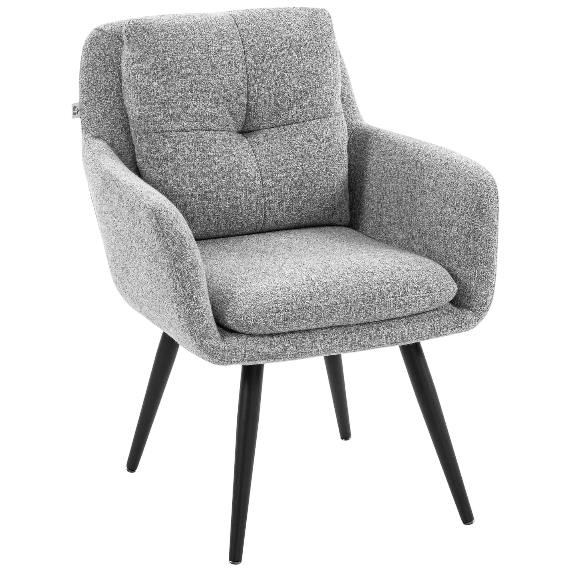 LOUNGESESSEL Polyester Metall Hellgrau - Hellgrau/Schwarz, Textil/Metall (65/86/72cm) - HOMCOM