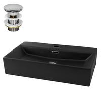 WASCHBECKEN - Schwarz, Keramik (36.5/13/60.5cm) - ML-DESIGN