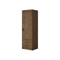 KLEIDERSCHRANK Elena 1D3S - Eichefarben/Schwarz, Holzwerkstoff/Kunststoff (60/191/53cm) - MIRJAN24