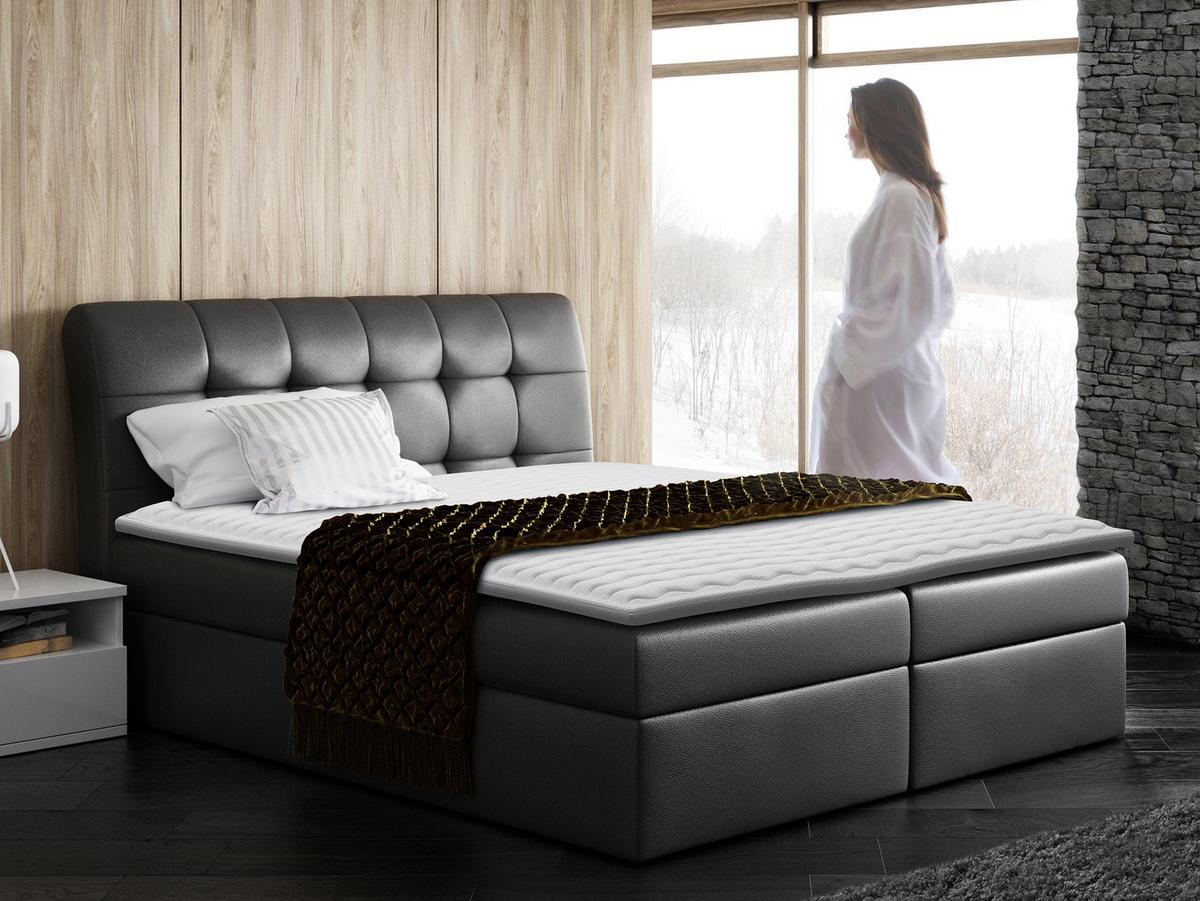 BOXBETT Diego - H3 - Schwarz, Holz (160/200cm) - MIRJAN24