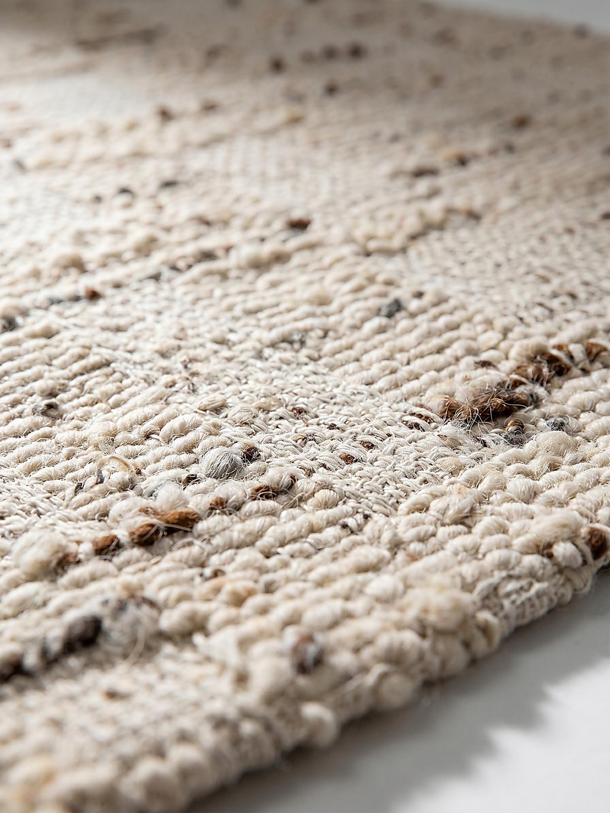 TEPPICH aus Wolle handgewebt ELIN in Natur, geometrisch, 80 x 230 cm - Beige, Textil (230/80cm) - KADIMA DESIGN