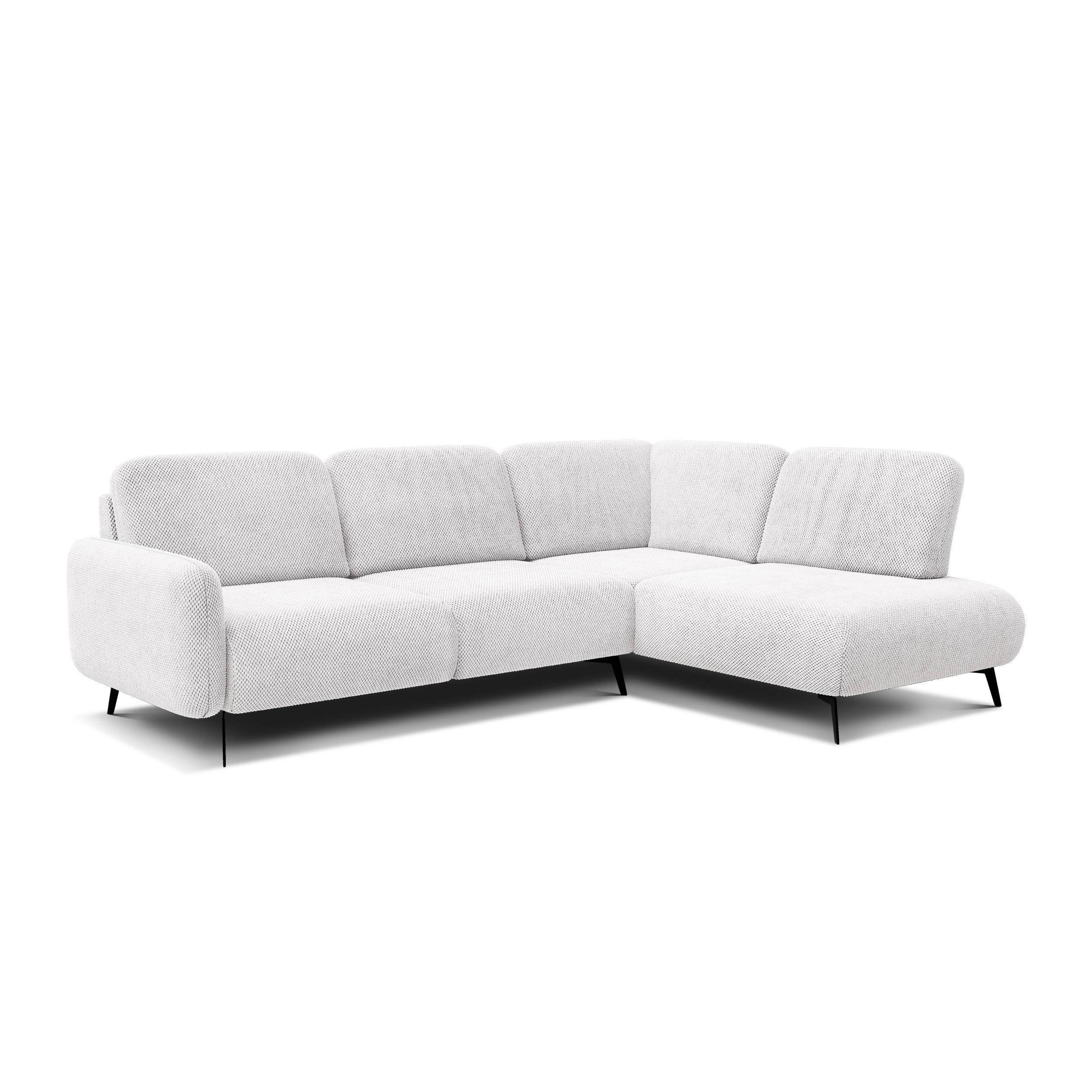 ECKSOFA FEBE 5-Sitzer rechts, creme - Creme/Schwarz, Holz/Textil (271/190cm) - Wozimo