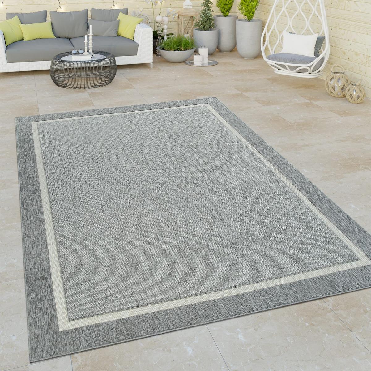 OUTDOORTEPPICH, mit Bordüre, Grau, 80 x 150 cm - Grau, Textil (150/80cm) - KADIMA DESIGN