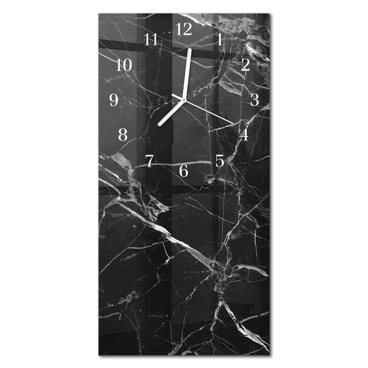 WANDUHR aus Glas 30x60 cm - Graphit - Schwarz, Glas (30/60/0.4cm) - TULUP