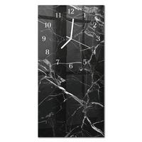 WANDUHR aus Glas 30x60 cm - Graphit - Schwarz, Glas (30/60/0.4cm) - TULUP