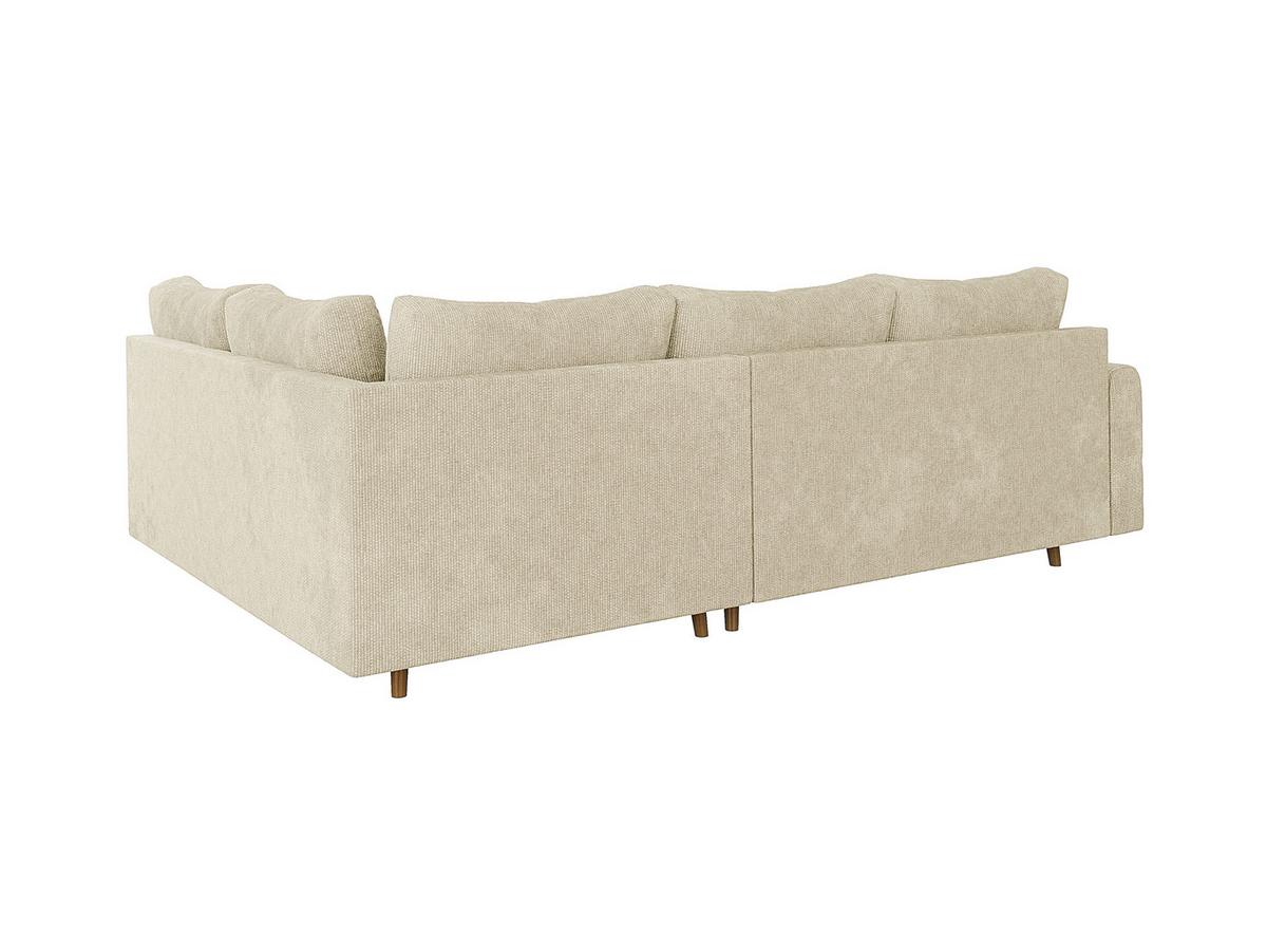 ECKSOFA Sigurd Beige Chenille - Ottomane rechts - Beige/Braun, Holz/Textil (231/161cm) - S-Style Möbel