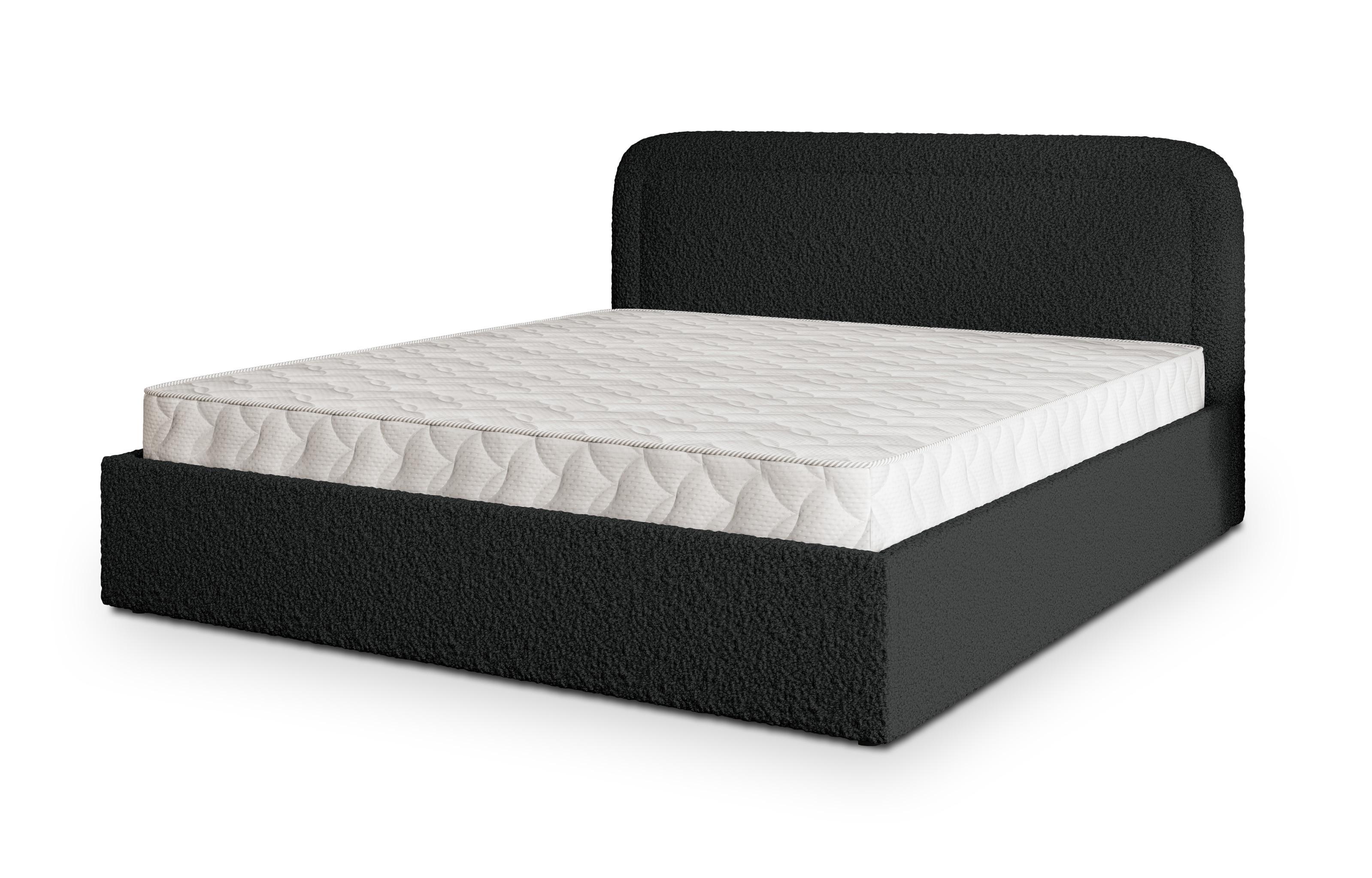 POLSTERBETT BENIRA Q 200x200 cm mit Bettkästen - Schwarz - Schwarz, Holz/Textil - MASSENO