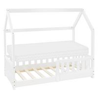KINDERBETT mit Dach und Matratze 70x140 cm Weiß - Weiß, Holz (70/140cm) - ML-DESIGN