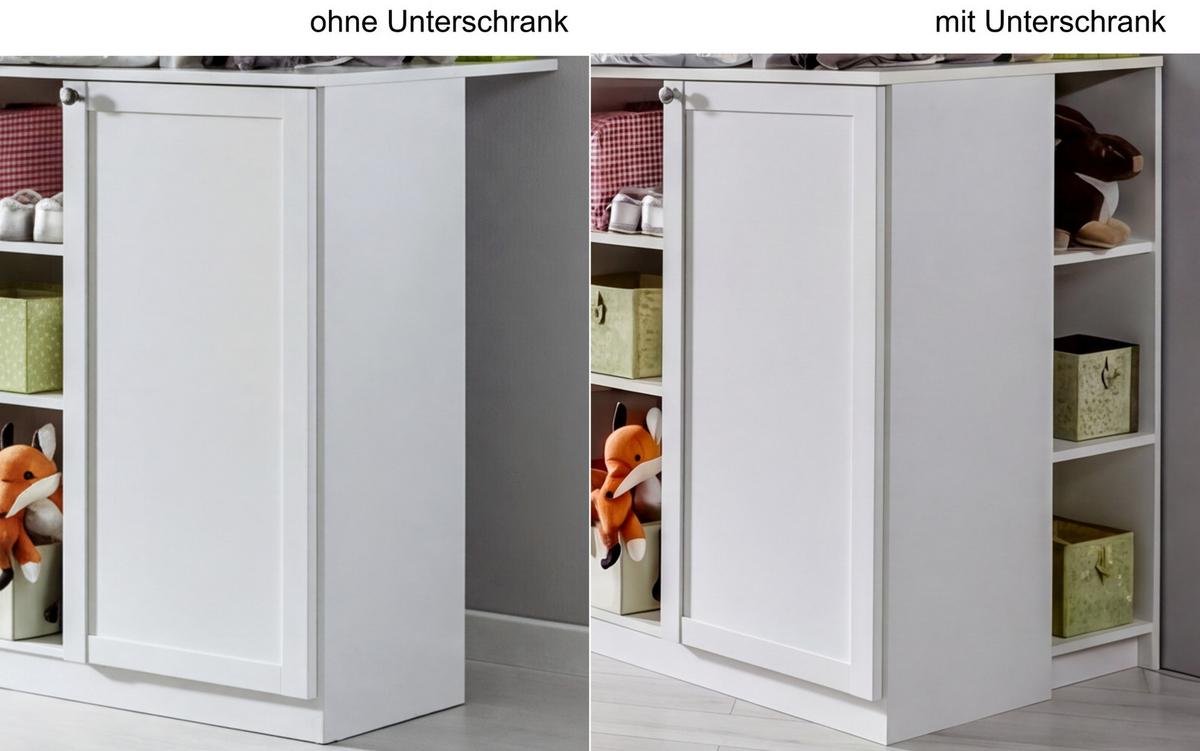 WICKELKOMMODEN-UNTERSCHRANK B35/H91/T38 cm, passend zum Babyzimmer Landhausstil Weiß (22800-22804) / 22800-03 - Weiß, Holzwerkstoff/Metall (35/91/38cm) - luma-home