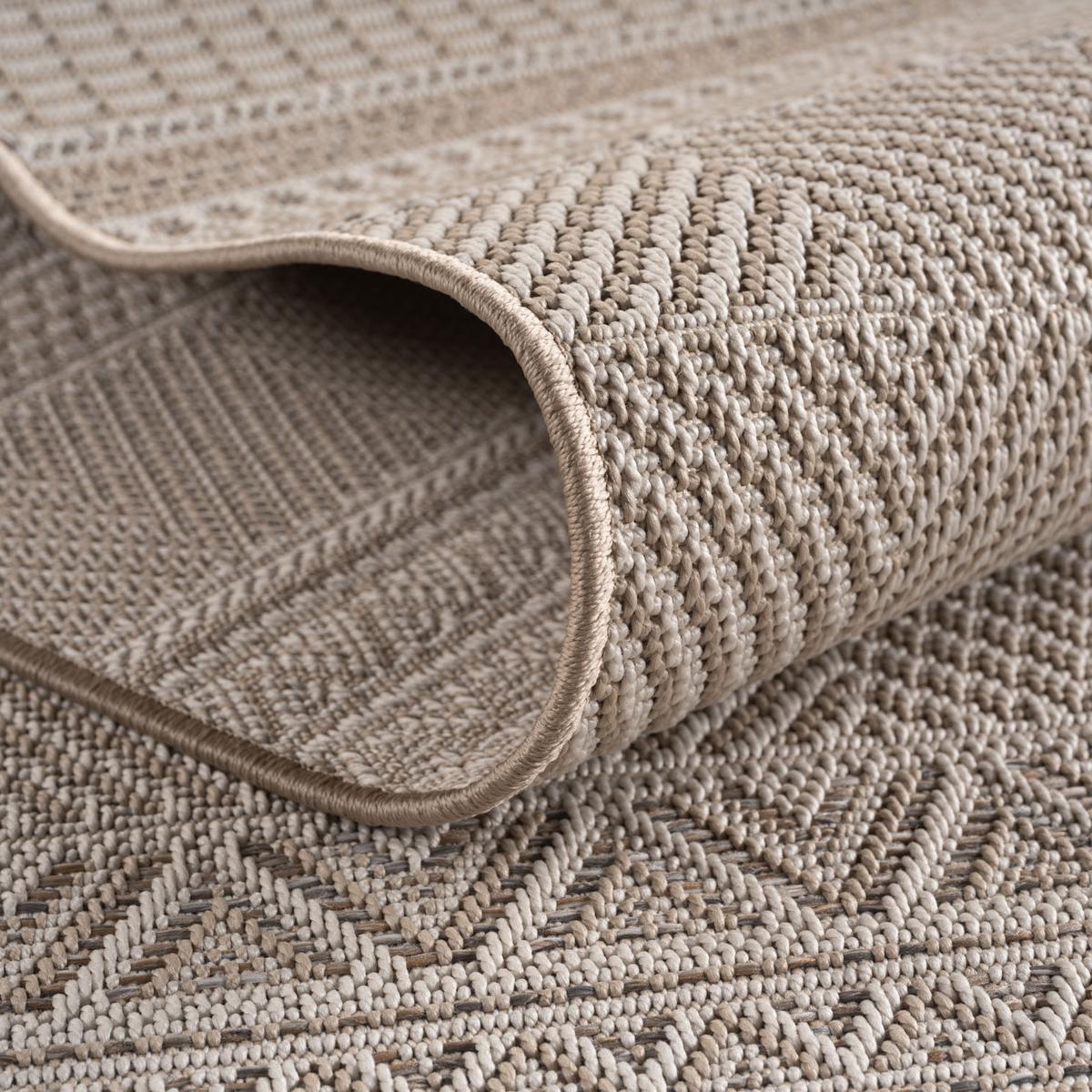 TEPPICH Outdoor VENTOUX in Beige, mit Tropen-Motiv, 240 x 340 cm - Beige, Textil (340/240cm) - KADIMA DESIGN