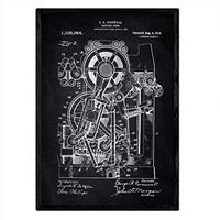 POSTER Druckmaschine 2 Patent A3 Rahmenlos - Schwarz, Papier (29.7/5/42cm) - Nacnic