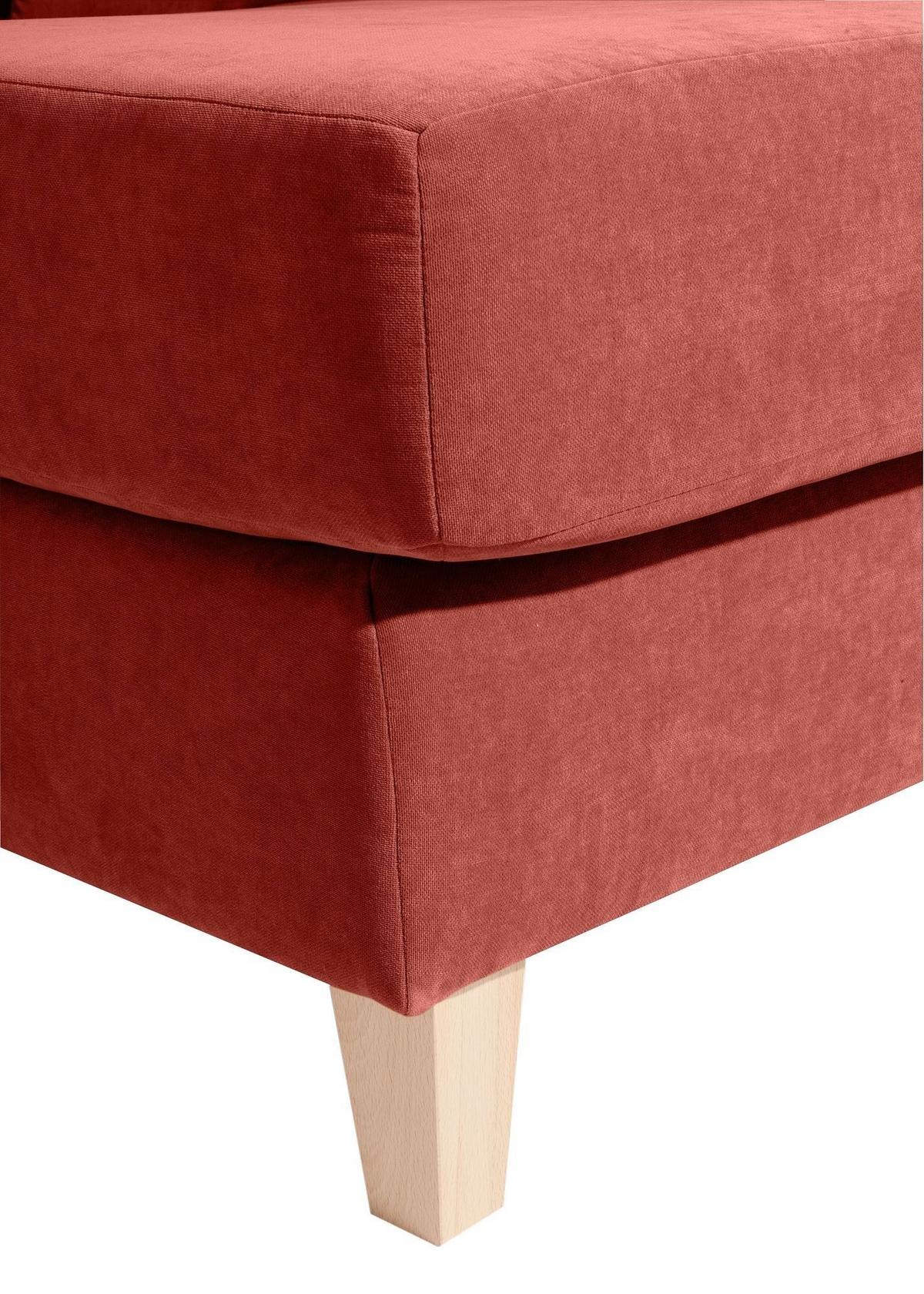 SESSEL XXL Karil Bezug Veloursstoff Buche natur / terracotta - Rot, Kunststoff (136/107/142cm) - 58aufmkessel