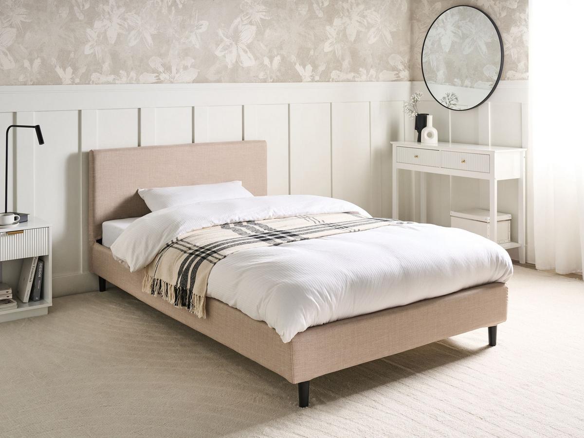 BETTRAHMENBEZUG 120/200 cm Beige Fitou - Beige, Textil (130/214cm) - Beliani
