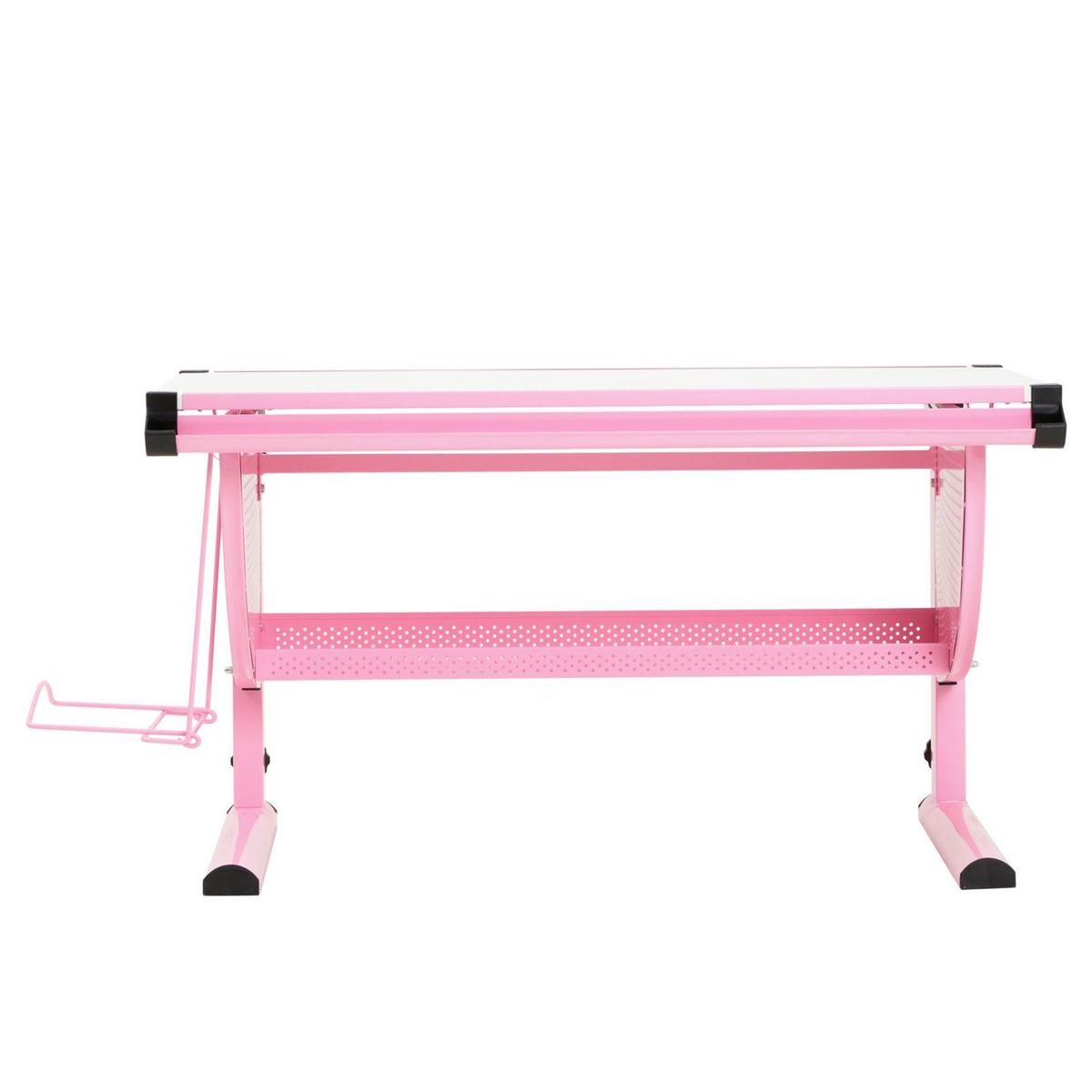 KINDERSCHREIBTISCH SARI - Weiß/Rosa, Holzwerkstoff/Metall (111/93/60cm) - CARO-Möbel