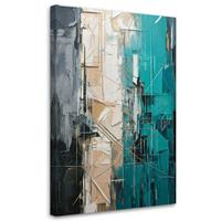 LEINWANDBILD Abstraktion 70x100cm - Türkis, Textil (70/100cm) - Feeby