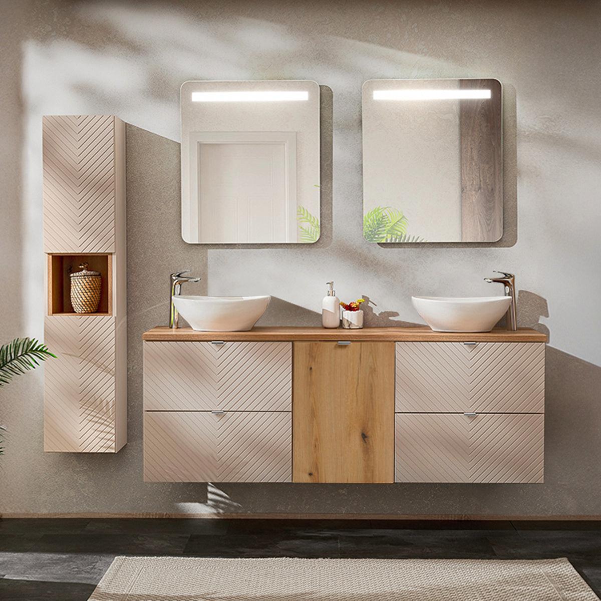 DOPPELWASCHTISCH 160.4cm Manoa Kaschmir - Beige, Holzwerkstoff (160.4/59/40cm) - Petits-meubles