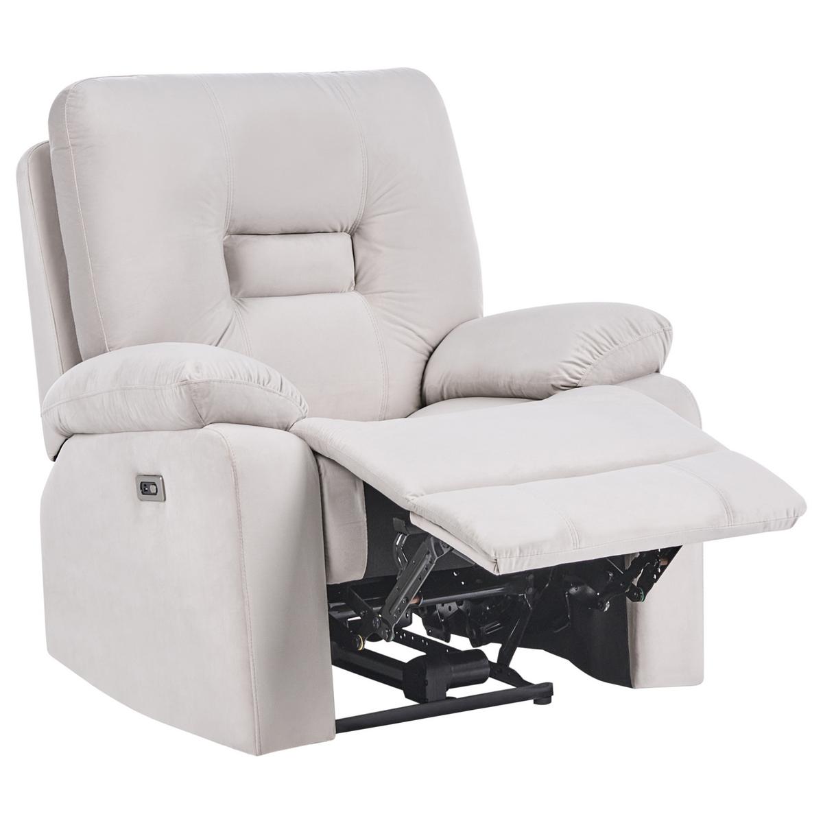 6-SITZER-SOFA SET Samtstoff beige Bergen - Beige, Textil (204/101/73cm) - Beliani
