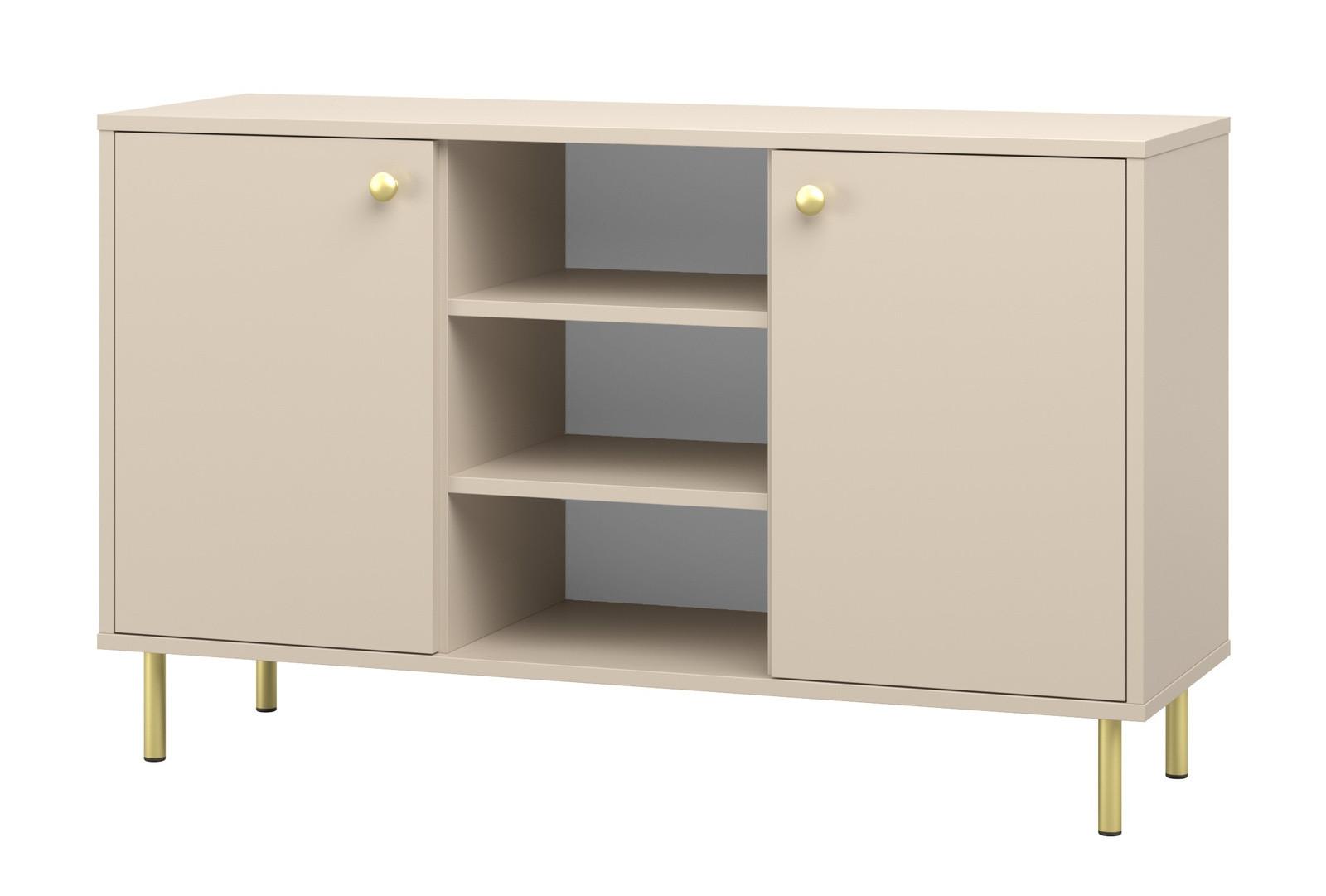 BÜCHERREGAL Venus - Kaschmir/Goldfarben, Holzwerkstoff (137/73/40cm) - RAUMHIRSCH FURNITURE