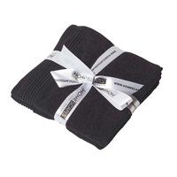 SEIFTUCH Excellence 2er-Set schwarz 30/30 cm - Schwarz, Textil (30/30cm) - Homescapes
