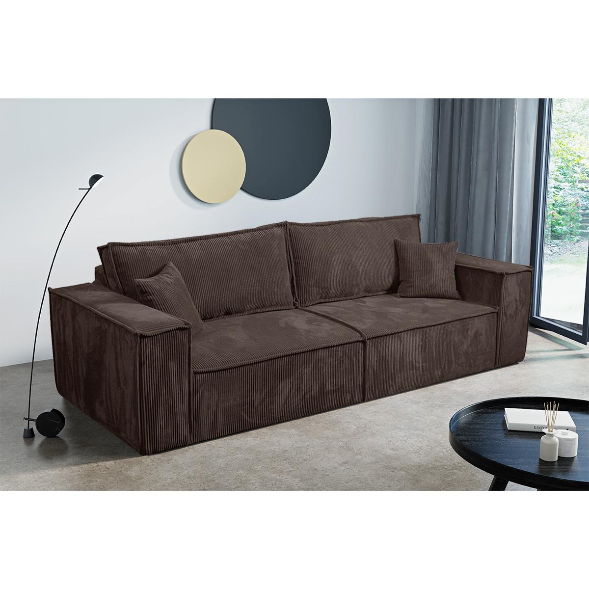 SOFA Isaac 4 Sitzplätze Braun - Braun, Holzwerkstoff (255/85/105cm) - Petits-meubles