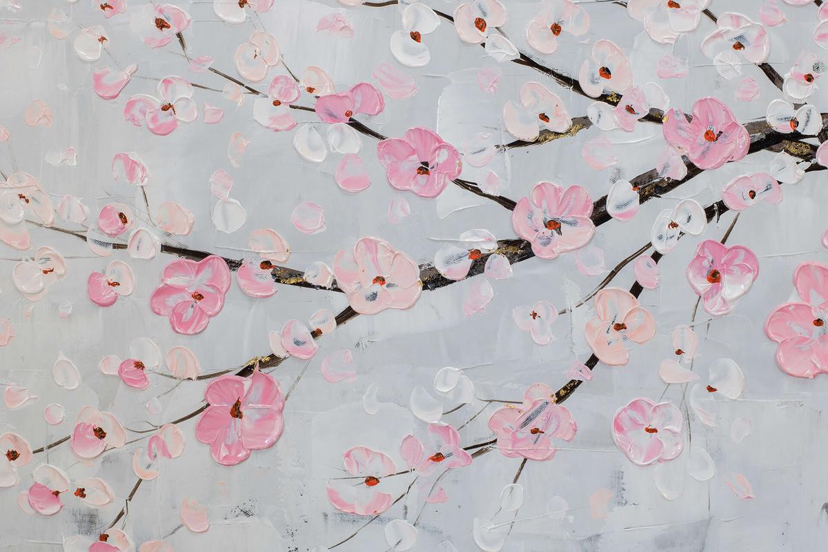 ACRYLBILD HANDGEMALT 120/60 cm - Pink/Grau, Holz/Textil (120/60cm) - KUNSTLOFT