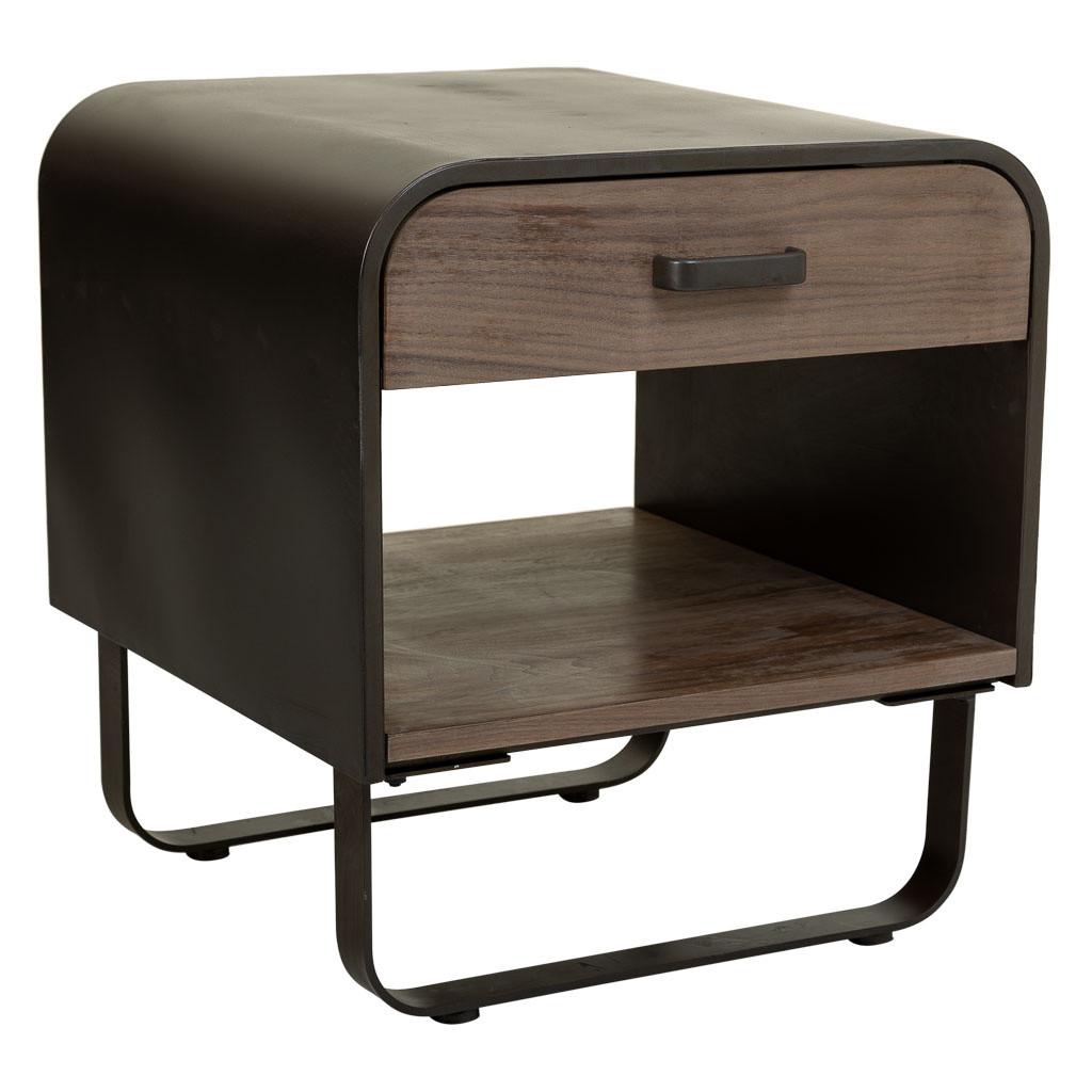 NACHTTISCH aus Metall und Holz, schwarz, 50x52x56cm - Braun, Holz (50/56/52cm) - Wanderlust