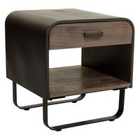 NACHTTISCH aus Metall und Holz, schwarz, 50x52x56cm - Braun, Holz (50/56/52cm) - Wanderlust