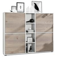 HIGHBOARD Cuba Türen in Eiche Nordic - Silbereichenfarben, Holzwerkstoff (130.5/105.5/35.5cm) - Vladon