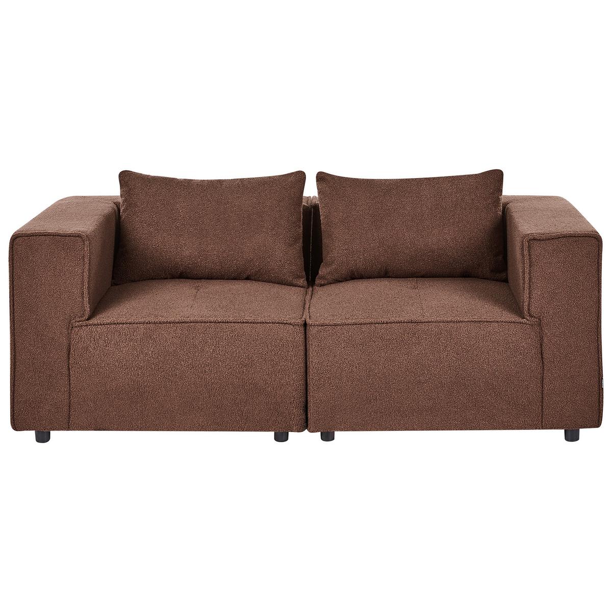 MODULSOFA 2-Sitzer Braun Bouclé Axebo - Braun, Textil (188/93/94cm) - Beliani