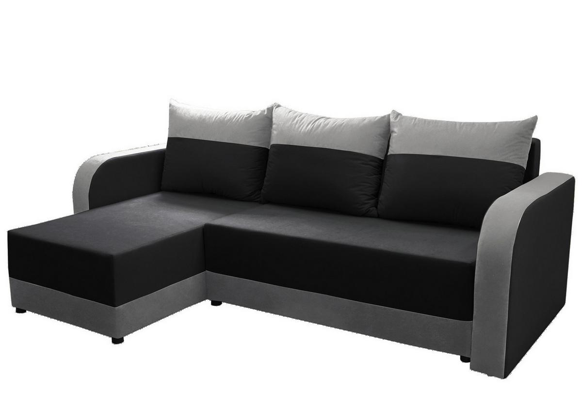 ECKSOFA Hawana Schwarz/Grau Alova 14+15 - Schwarz/Grau, Naturmaterialien (280/138cm) - imoebel24