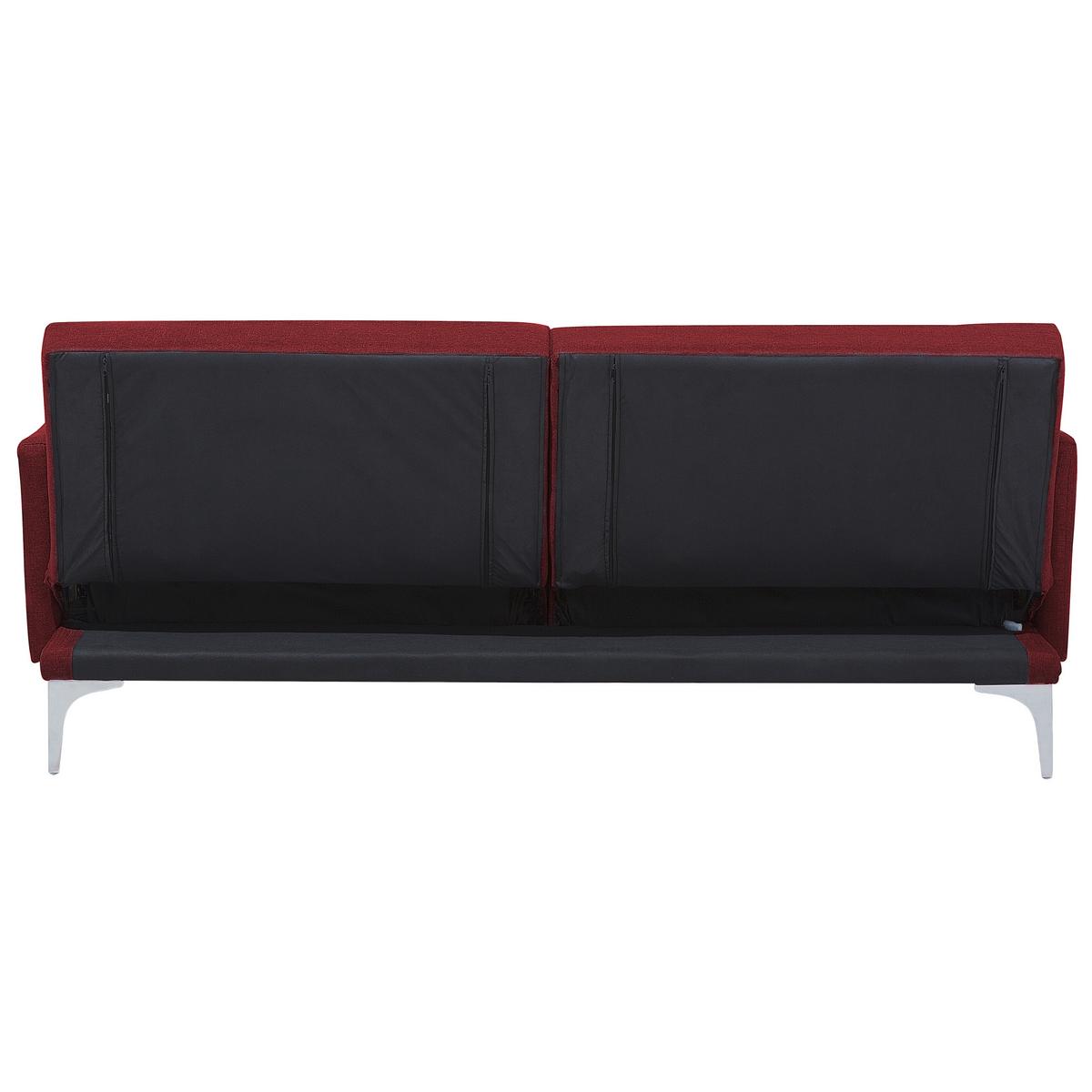 3-SITZER-SCHLAFSOFA Polyester Rot Lucan - Dunkelrot, Textil (190/75/90cm) - Beliani