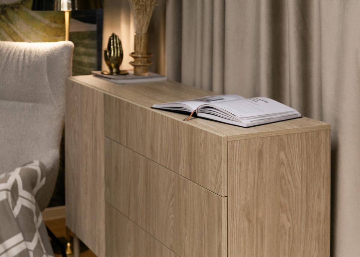 SIDEBOARD Nolie Eichenholzoptik mit 3 Schubladen 140 cm - Eichefarben, Holz/Holzwerkstoff (140/90.6/38cm) - Selsey