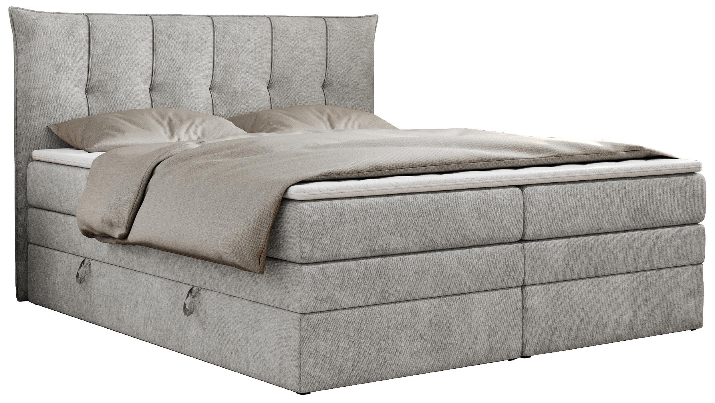 BOXSPRINGBETT PREMIUM 10 KING 200/200 Hellgrau Struktur - H3 - Hellgrau, Holz/Textil (200/200cm) - MKS