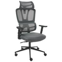 CHEFSESSEL Dunkelgrau Omega - Dunkelgrau, Textil (65/129/65cm) - Beliani